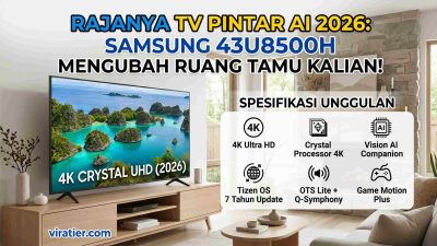 Era Baru Hiburan Cerdas: Review Lengkap Samsung 43U8500H Smart TV 43 Inch Crystal UHD (2026), Rajanya TV Interaktif Berbasis AI