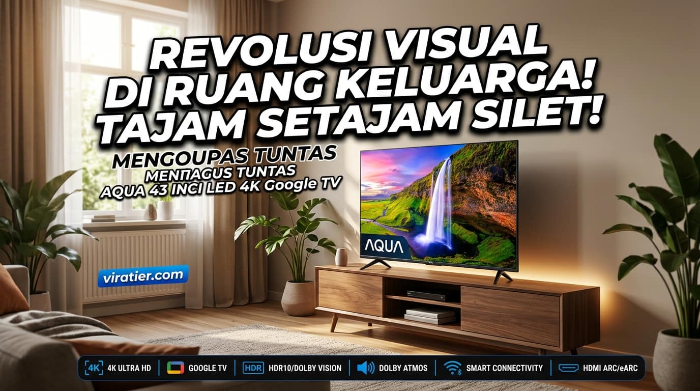 Revolusi Visual di Ruang Keluarga: Mengupas Tuntas Ketajaman Setajam Silet dari AQUA 43 Inci LED 4K Google TV Gemini_Generated_Image_t477z4t477z4t477-clean
